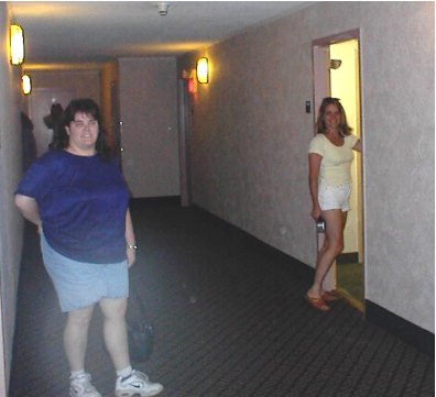 Heather and Dana in the hallway where I chased them down for a picture!!